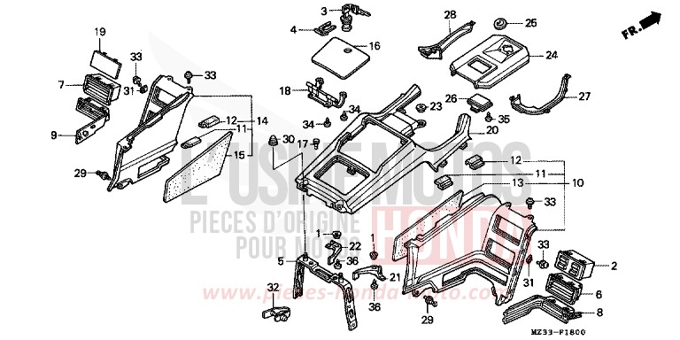 COUVERCLE de Gold Wing Aspencade PEARL SPARKLING BLUE (PB269P) de 1993